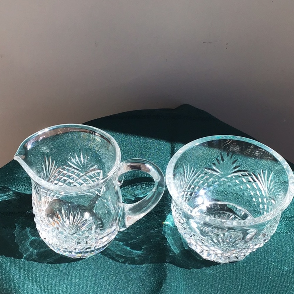 Wedgwood‎ Crystal Sugar Bowl and Creamer Set Vintage - Picture 7 of 11